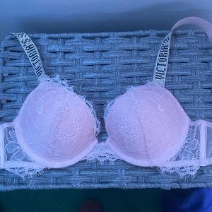 Victoria’s Secret Shine chain strap lace push up bra